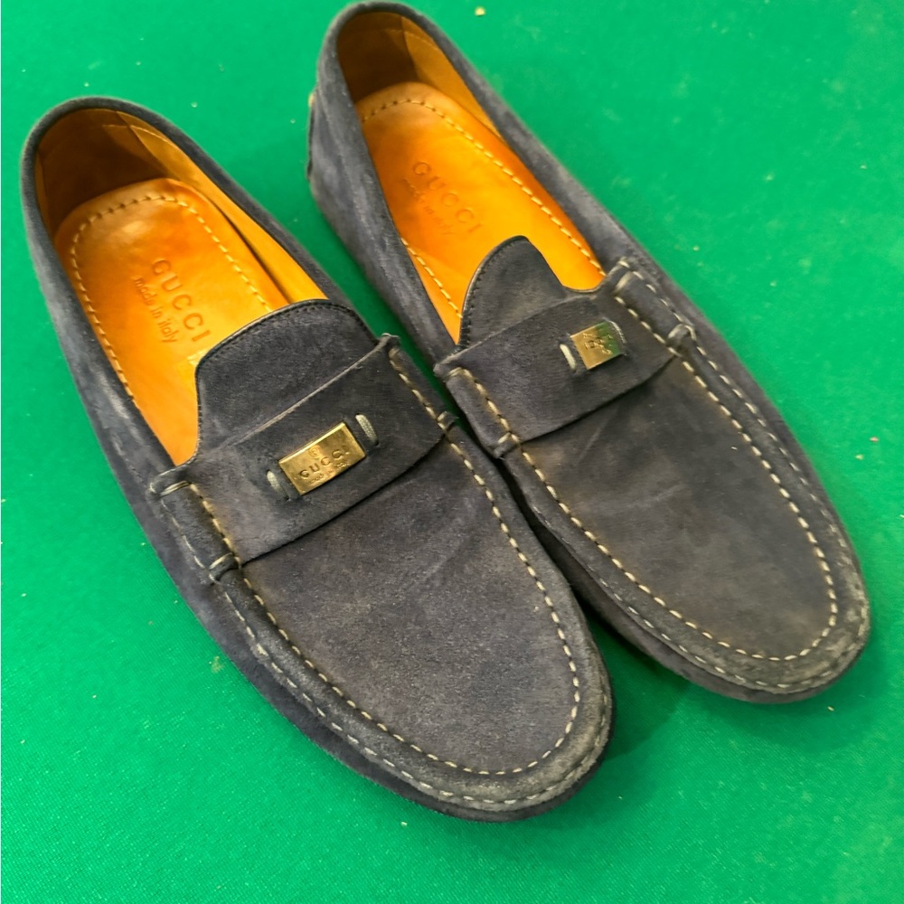 mens gucci suede loafers